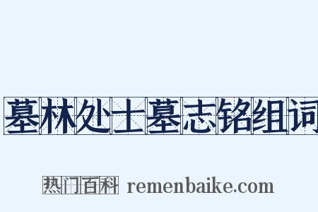 墓林处士墓志铭组词是什么意思的图片